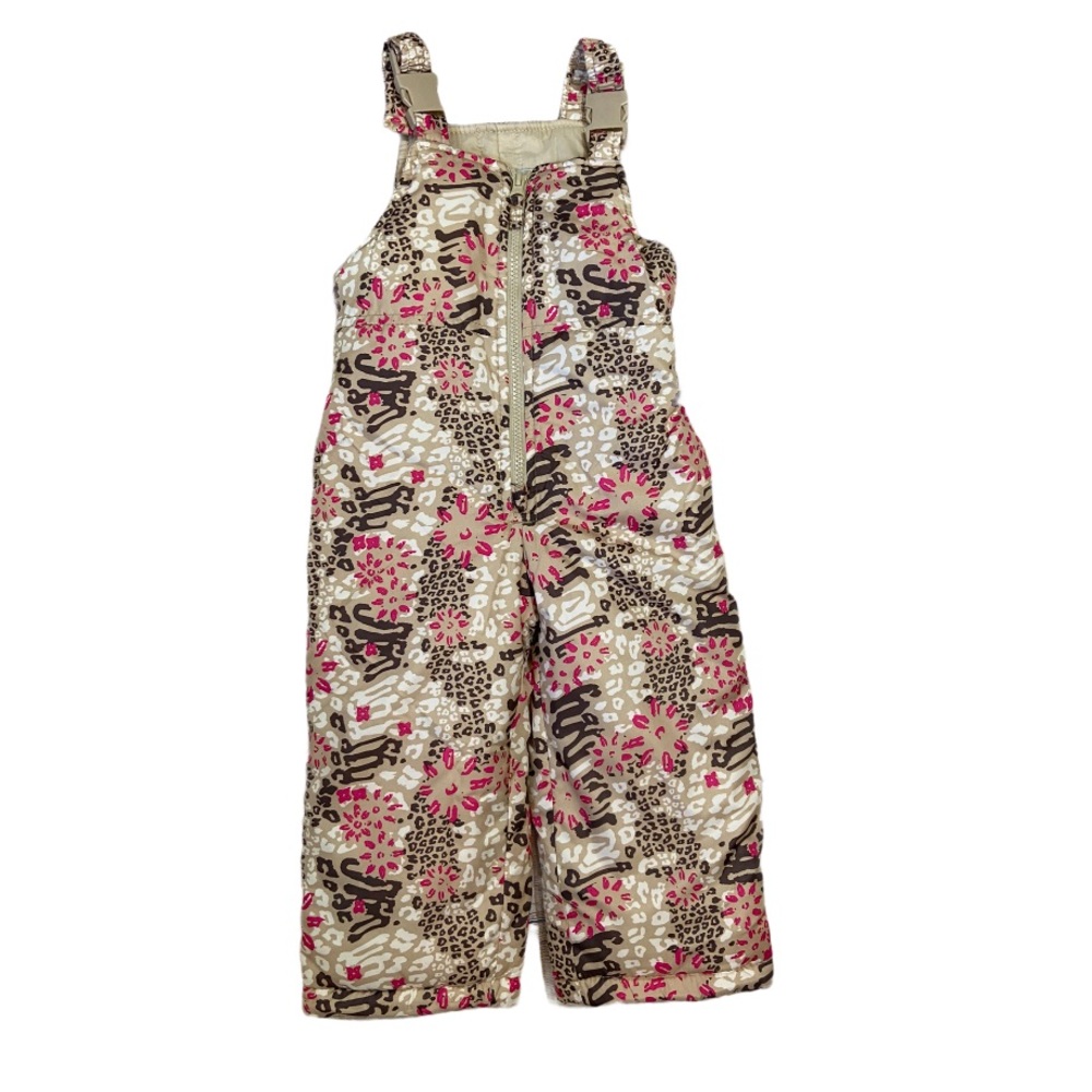 London Fog Toddler Girls 2T Leopard Print Snow Ski Pants Bib Adjustable Straps